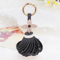 Fashion Rhinestone Crystal flower Keychains Tassel Bag Accessories Charm